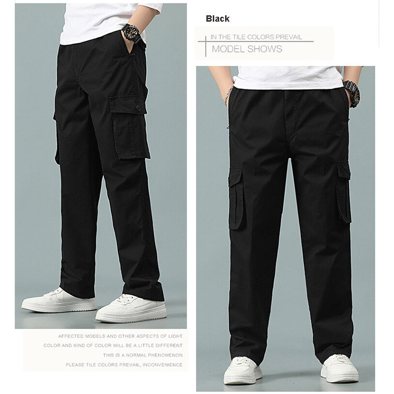 Mens Cargo Pants Casual Drawstring Athletic Jogger Sports Outdoor Trousers | 8588