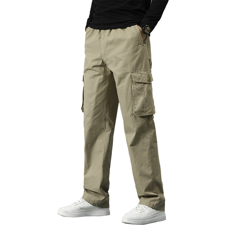 Mens Cargo Pants Casual Drawstring Athletic Jogger Sports Outdoor Trousers | 8588