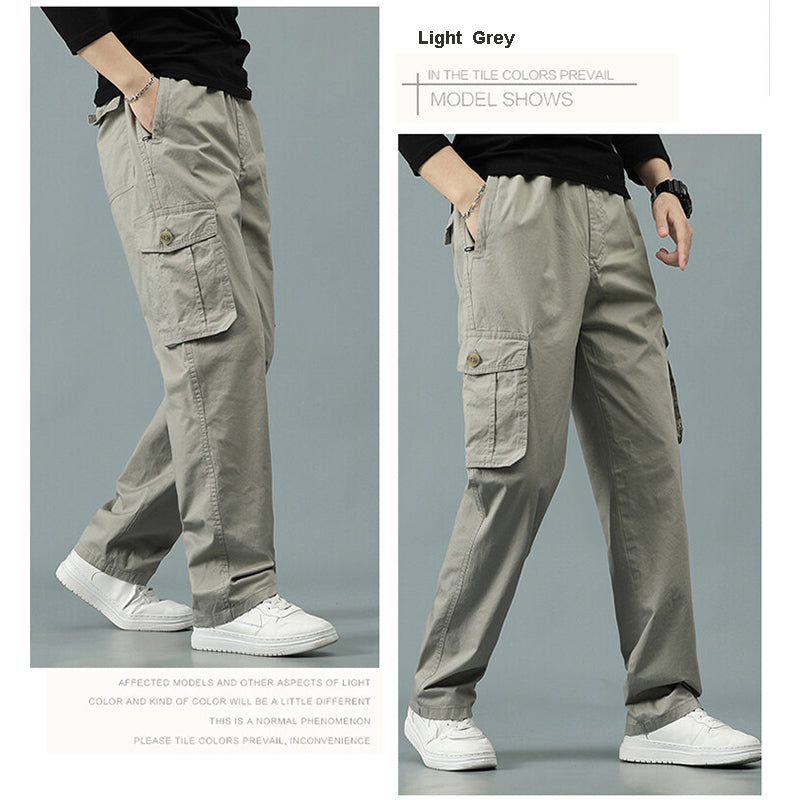 Mens Cargo Pants Casual Drawstring Athletic Jogger Sports Outdoor Trousers | 8588