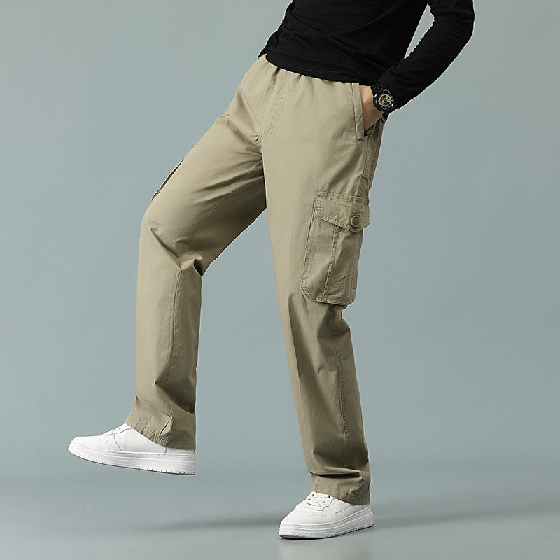 Mens Cargo Pants Casual Drawstring Athletic Jogger Sports Outdoor Trousers | 8588