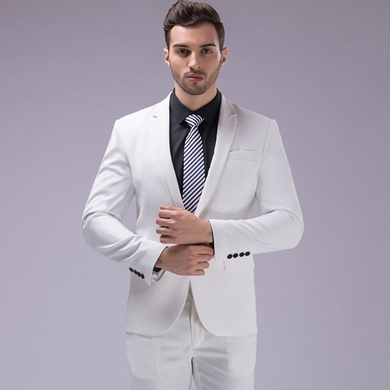 Men’s Premium 2 Piece Suit Smart Fit Prom Suits Work Wedding Casual Parties Business Tuxedo Blazer and Pants Trouser Set - X16