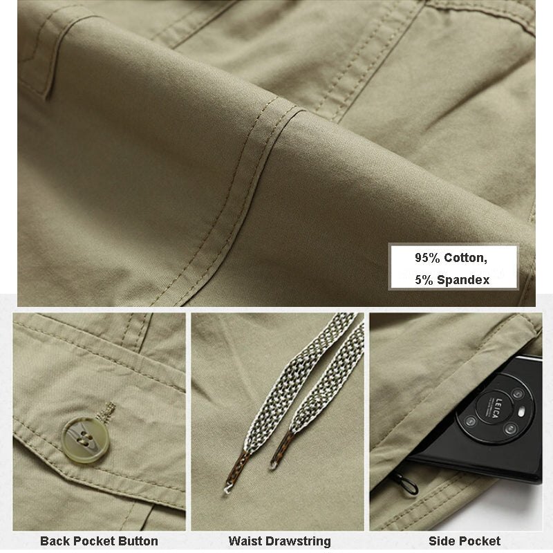 Mens Cargo Pants Casual Drawstring Athletic Jogger Sports Outdoor Trousers | 8588