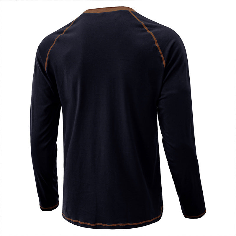 Men's Shirt Long Sleeve Cotton Lightweight Henley T-Shirt | 2237
