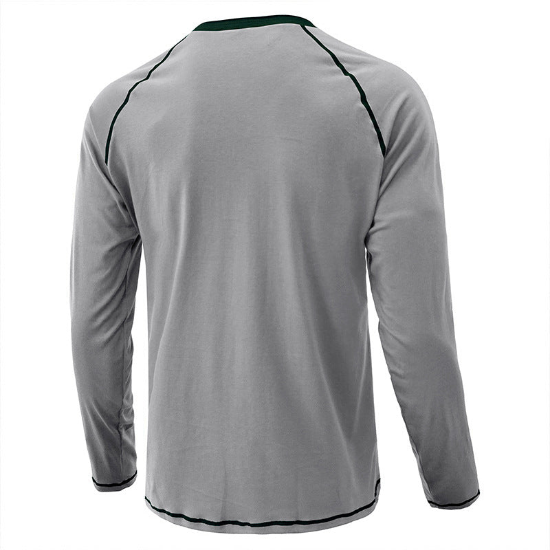 Men's Shirt Long Sleeve Cotton Lightweight Henley T-Shirt | 2237