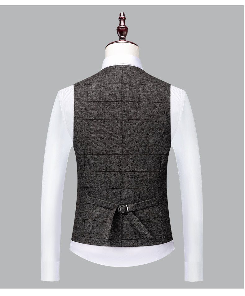 Mens Suits 3 Piece Check Plaid Suit Single Breasted Two Button JacketsTuxedo Suits Spring Autumn Winter | 1752