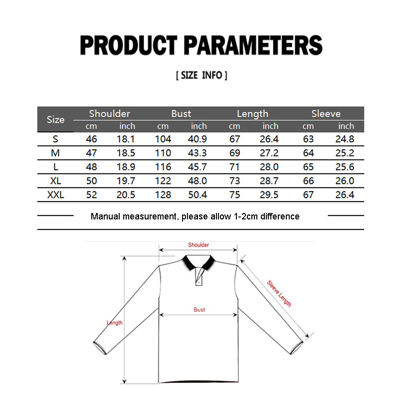 Men's Casual Long Sleeve Plaid Collar Polo Shirt with Pockets | D81