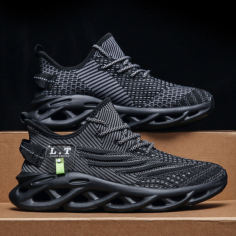 Viral TikTok Men's Sports Running Lace-Up Trainers 2024 Trendy Casual Twist Sole Ultra-light Textured Sneakers Comfortable Shoes | 2206