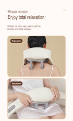 Neck Massager Kneading With Heat Rechargeable Cordless Electric Massage Pillow Deep Tissue Massage