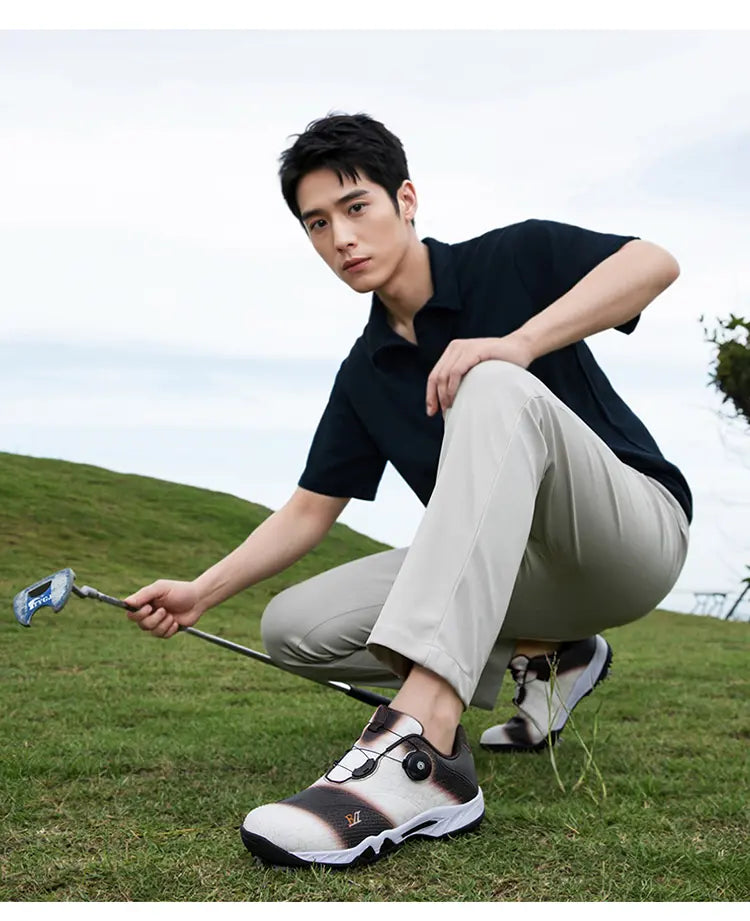 Unisex Professional Golf Shoes Spikeless Rotational Cleat Design Breathable & Stable Golf Sneakers | GX-006