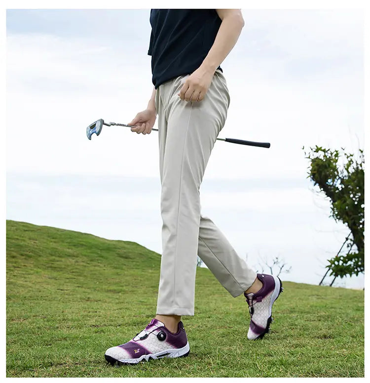 Unisex Professional Golf Shoes Spikeless Rotational Cleat Design Breathable & Stable Golf Sneakers | GX-006