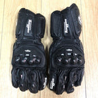 Furygan AFS10 Leather Motorcycle Gloves | Carbon Fiber Racing Gauntlets with Knuckle Protection & Ventilation for Sport Riding | JC001