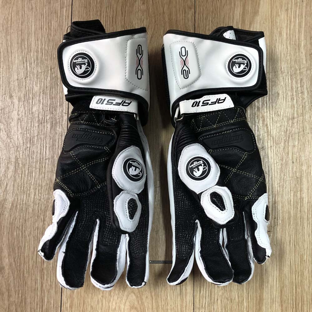 Furygan AFS10 Leather Motorcycle Gloves | Carbon Fiber Racing Gauntlets with Knuckle Protection & Ventilation for Sport Riding | JC001