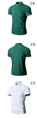 Men's Golf Business Polo Shirt Summer Short Sleeve Multi-Color Matching T-Shirt | 1031
