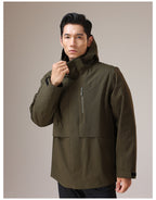 Dixiang Men's 3-in-1 Waterproof Hiking Jacket | 8000mm Seam-Taped Shell with White Goose Down Inner Layer | All-Season Outdoor Coat | J24688