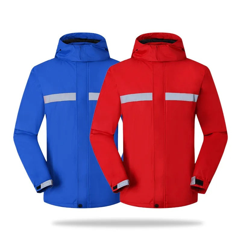 Men's Multi Reflective Strips Work Thick Outdoor Safety Jackets Warm Breathable Walking Cycling Winter Jackets | H2828