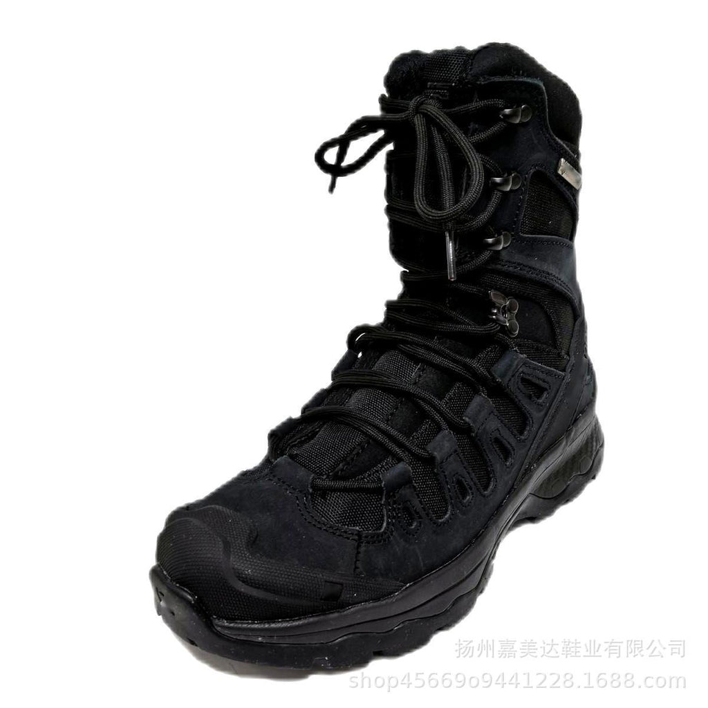 Men's Plus Size Hiking Shoes Autumn Winter High-Top Non-Slip Warm High-End Leather Combat Boots | 2025111