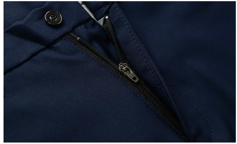 Men's Casual Business Suit Stand-Up Collar Zhongshan Solid Color Single-Breasted Two-Piece Suit | 203