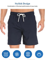 Men’s Quick-Dry Summer Beach Shorts Milk Silk Lined Swim Trunks for Men | 265SCTK