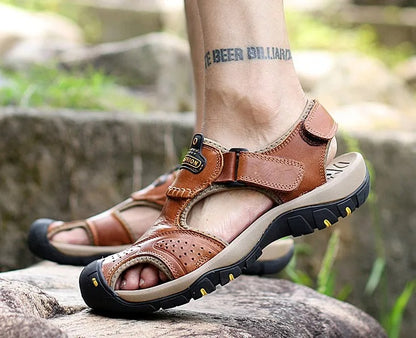 New Arrival Real Cow Genuine Leather Summer Hiking Beach Water Sandals | 7238