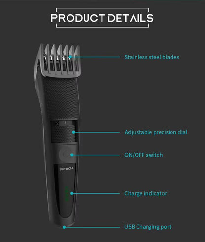 PRITECH USB Rechargeable Professional Hair Trimmer Cordless Beard Trimmer Electric Hair Clipper For Men | PR-2228