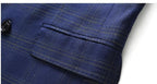 Men's Plaid 3 Piece Suits Slim Fit Double Breasted Plaid Suit Jacket Vest Pants | 6027