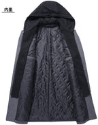 Men's Detachable Hooded Wool Jacket Windproof Mid-Length Coat Casual Thick Trench Coat | 1909-3