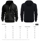 Men’s Pullover Hoodie Solid Pattern Zippered Lined Collar Loose Fit Casual Sportswear | TZ-28