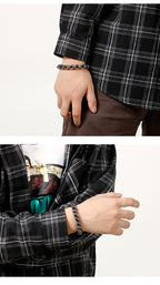 Men’s Stainless Steel Skull Bracelet Punk Motorcycle Ghost Head Design Titanium Steel Bracelet | KB120968-BDJX