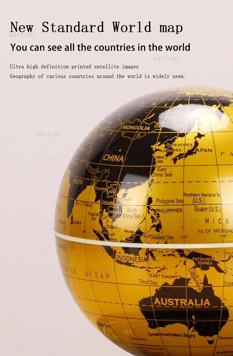 Luxury Magnetic Levitating Globe Table Lamp Floating World Home & Office Decoration Gift with Night Light - Premium Quality