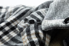 Winter Men's Jacket Plaid Wool Heavy Plus Size Shirt Checkered Hooded Coat Oversize Top