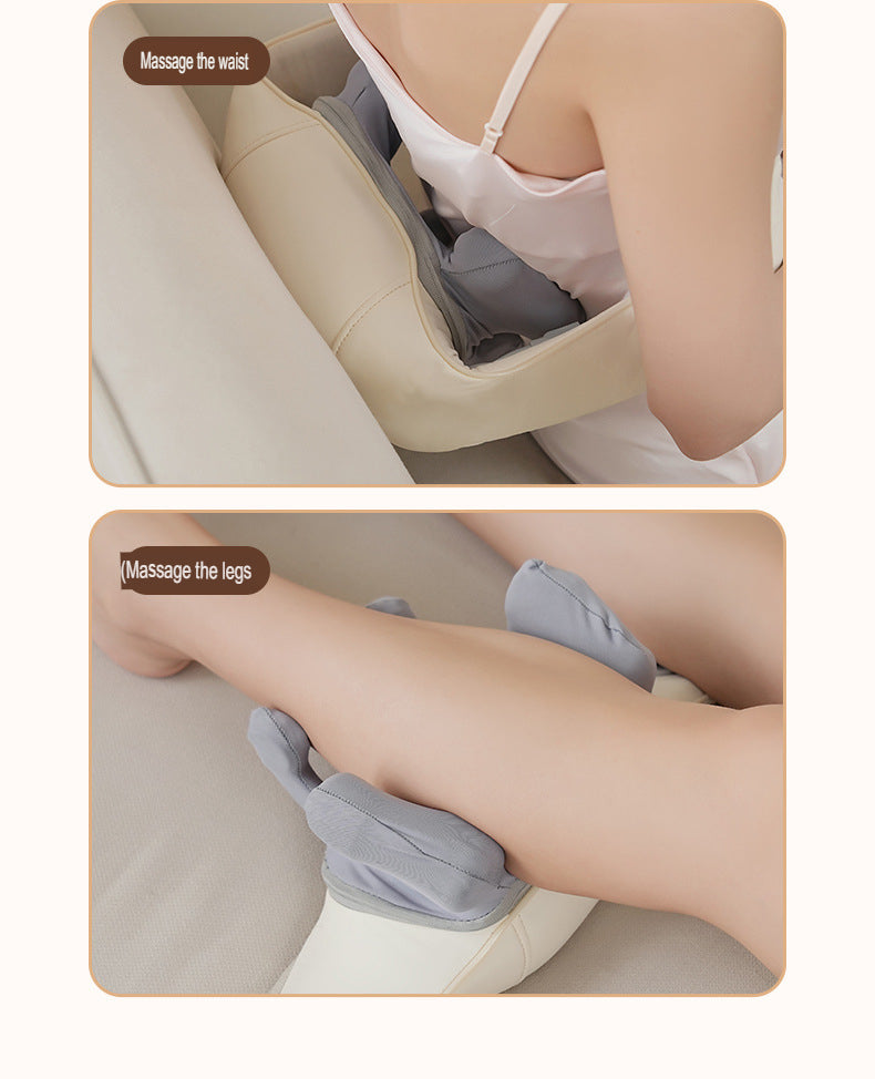 Neck Massager Kneading With Heat Rechargeable Cordless Electric Massage Pillow Deep Tissue Massage