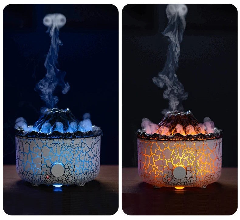 Lava Cracked Volcano Essential Oil Diffusor Jellyfish Spray Simulation Fire Flame Effect Air Humidifier Home Diffuser | V21b pro