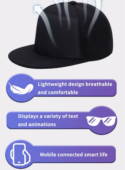 App-Controlled LED Cap Bluetooth Full-Color Display Message Rechargeable Hat Cool Party Costume| HMZ-005