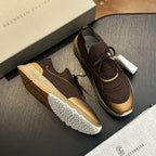 Men's Genuine Leather & Mesh  Breathable Shoes Travel Comfort Insole Slip-On Trainers Casual Driving Boots
