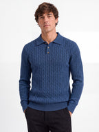 Men's Long Sleeve Knit Polo Sweater | 2026 Winter Business Casual Ribbed Pullover | Soft Warm Turtleneck Knitwear | YR8801