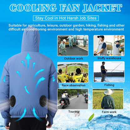 Smart Cooling Portable Sun Protective Clothing Summer Fan Suit Air Conditioning Fan Jacket | 2362