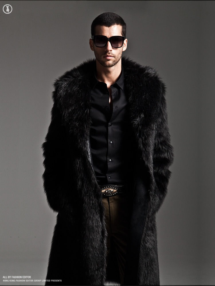 Men's Winter Plush Coat | Mid-Length Wool Fur Jacket for Ultimate Warmth & Style | 202015