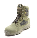 Men's Green Camouflage Delta Tactical Boots Thick Padded Collars Suede Combat Military Grade Shoes