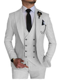 Men 3 Pieces Suit Tailored Wedding Slim Fit Business Blazer Jacket Vest Pants Tuxedo | 101