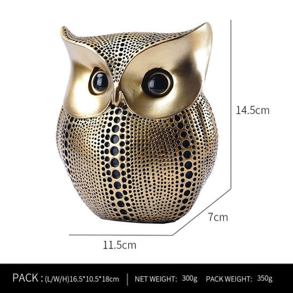 Resin Creative Owl Ornaments Nordic Bird Model Crafts for Living Room Home Décor | RDW001