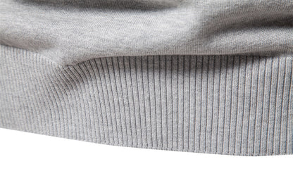 Winter Mock Neck Cotton Pullover Knit Business Strip Ribbed Turtleneck Sweaters for Men | SW155