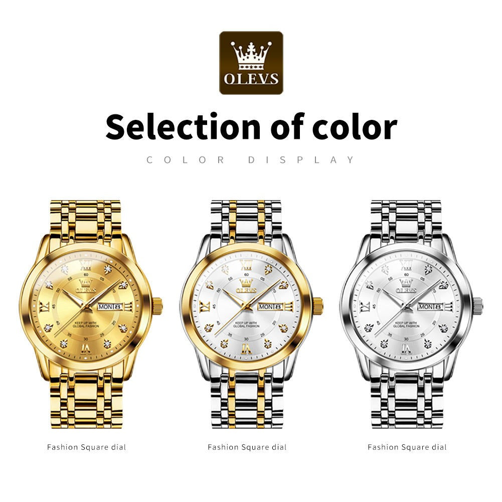 Luxury Stainless Steel Quartz Watch for Men High Quality Casual & Business Gold Wristwatch | 5513