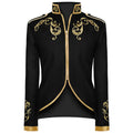 Medieval Royal Prince Jacket | Gold Embroidered Stand Collar Coat | Halloween Noble Cosplay Costume for Men & Women
