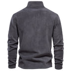 Men’s Fleece Pullover Sweatshirts | Autumn-Winter 2025 Europe Fashion | Half-Zip Stand Collar Tops | HD08