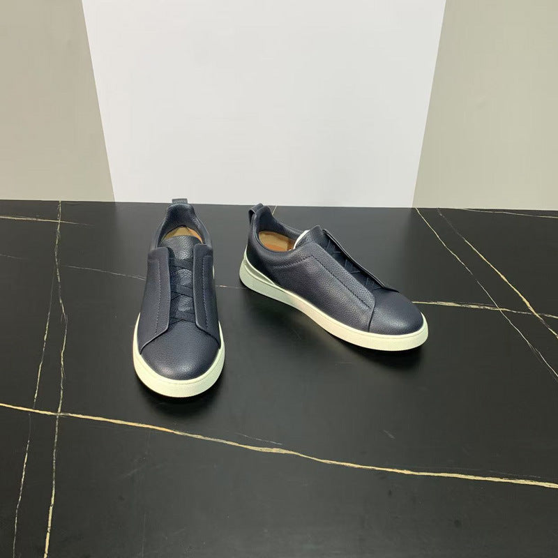 New Genia Men's Slip-On Loafers | Genuine Leather Luxury Sneakers with Sheepskin Lining | Premium Casual Driving Shoes | 6188