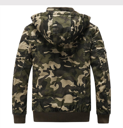 Veste à capuche épaisse et chaude en jersey de camouflage militaire de taille occidentale | K-7711 