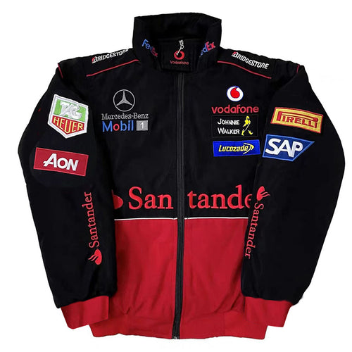 F1 Mercedes-Benz Full Embroidery Racing Jacket Official Team Style Moto Jacket for Street & Track