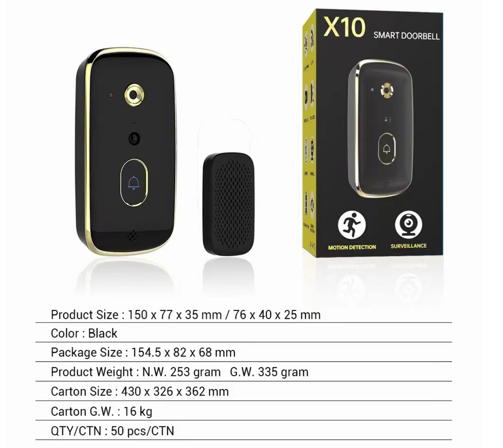 Waterproof 1080P Plug Infrared Camera Door Bell Smart Design Hd Video Wifi Doorbell | HC-520