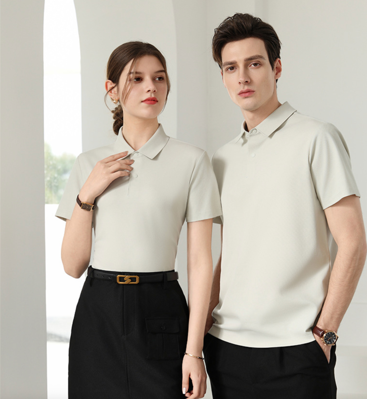 100-Count Mercerized Cotton Polo Shirt | Antibacterial & Cooling | Unisex Summer Short Sleeve Polo Tee | L11-8230