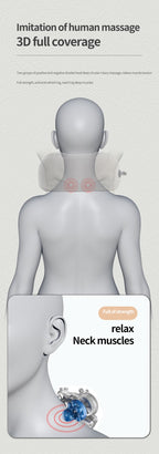 Electric Rechargeable Travel Pillow Relax Massager Heated Vibrating Soft Neck Massage